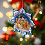 Three King's Journey Snowflake Wooden Ornaments by G. Debrekht - Nativity Holiday Decor - 8688438