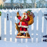 Colgante de pared de Papá Noel con diseño de bosque de D. Gelsinger - Decoración navideña de muñeco de nieve - 8461028H-1105