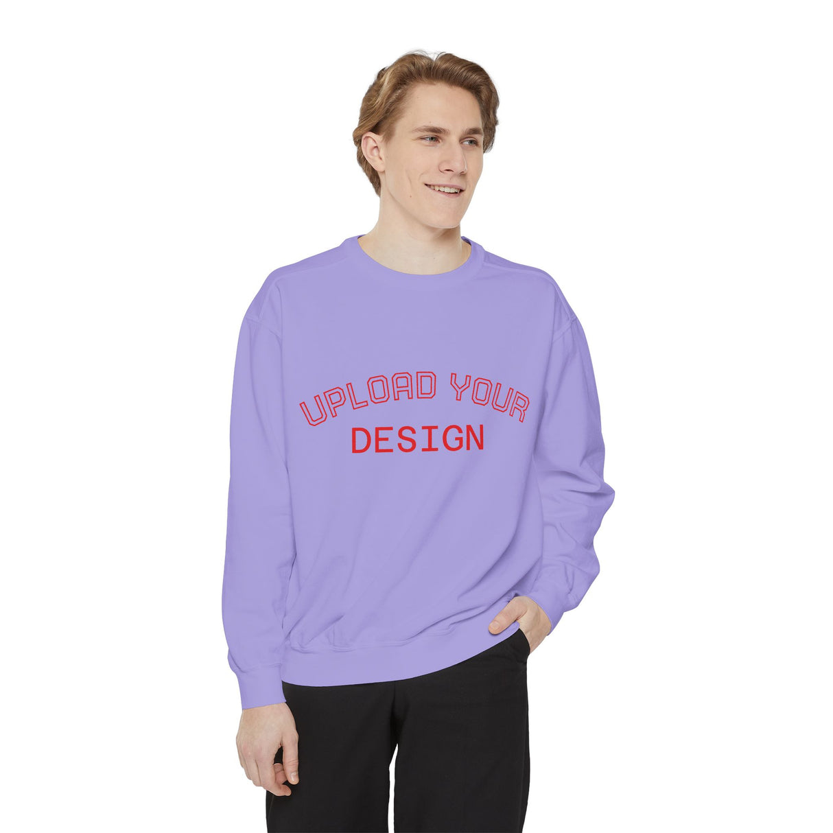 Customizable Unisex Garment-Dyed Sweatshirt, Personalized Gift, Cozy Streetwear, Casual Outfit, Unique Design Sweatshirt