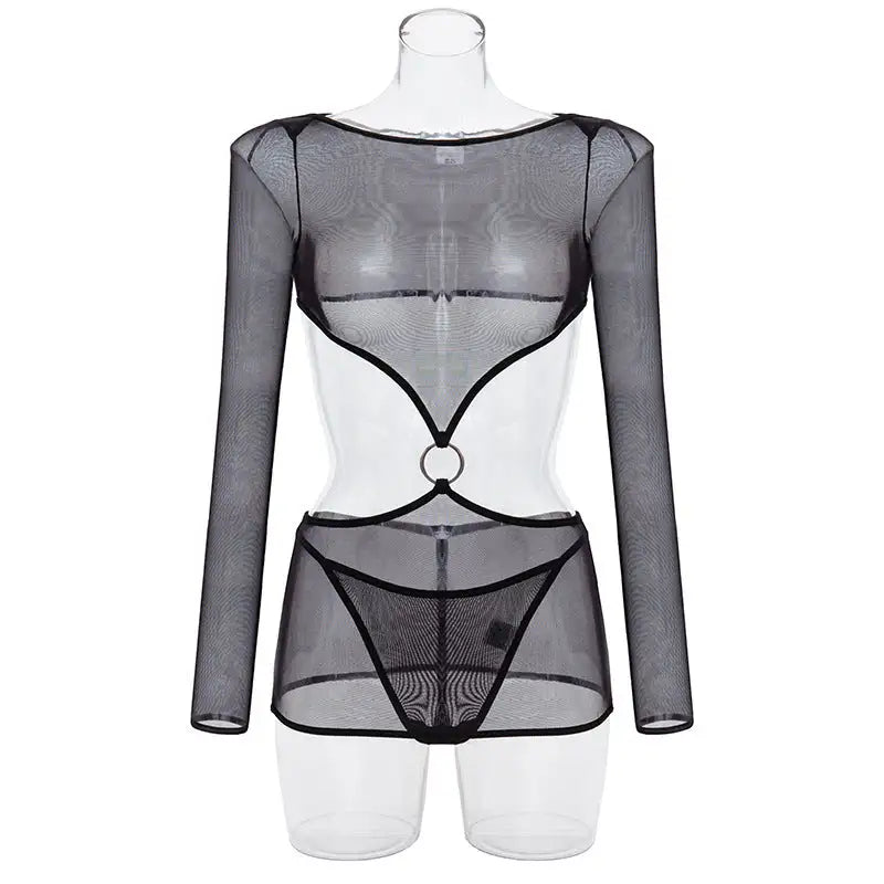 Comfortable Sheer Mesh Design Lingerie - Lootquake