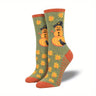 Calcetines de media caña cómodos y transpirables de mezcla de algodón con estampado gráfico de Halloween creativo y antideslizante para hombre, para uso diario en otoño e invierno, regalos de cumpleaños.