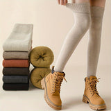 Lot de 2 paires de chaussettes épaisses et chaudes, chaussettes simples et épaisses au-dessus du genou, bas et collants pour femmes