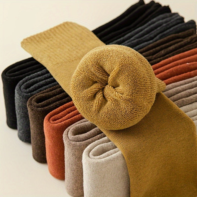 Lot de 2 paires de chaussettes épaisses et chaudes, chaussettes simples et épaisses au-dessus du genou, bas et collants pour femmes