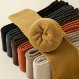 Lot de 2 paires de chaussettes épaisses et chaudes, chaussettes simples et épaisses au-dessus du genou, bas et collants pour femmes