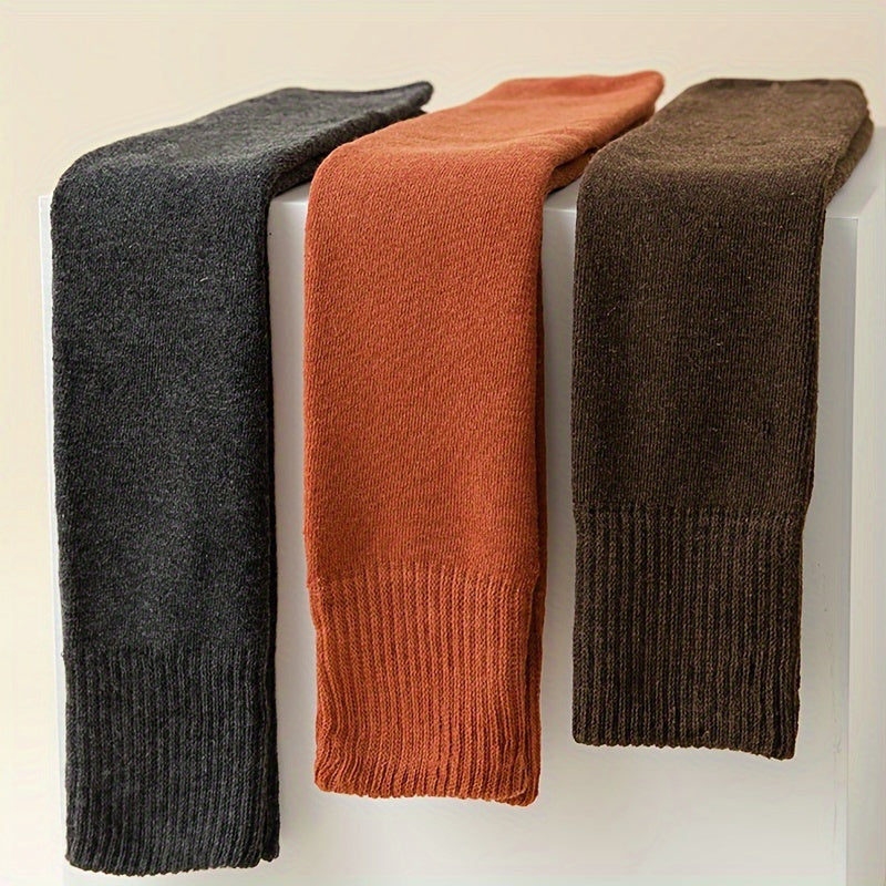 Lot de 2 paires de chaussettes épaisses et chaudes, chaussettes simples et épaisses au-dessus du genou, bas et collants pour femmes
