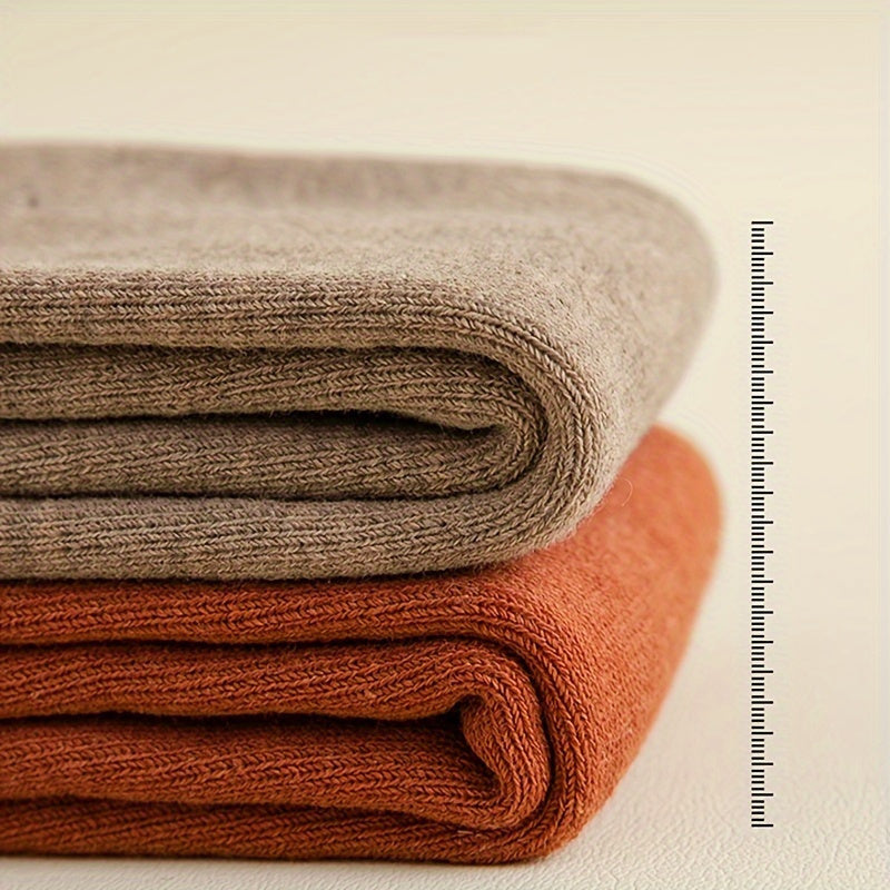 Lot de 2 paires de chaussettes épaisses et chaudes, chaussettes simples et épaisses au-dessus du genou, bas et collants pour femmes