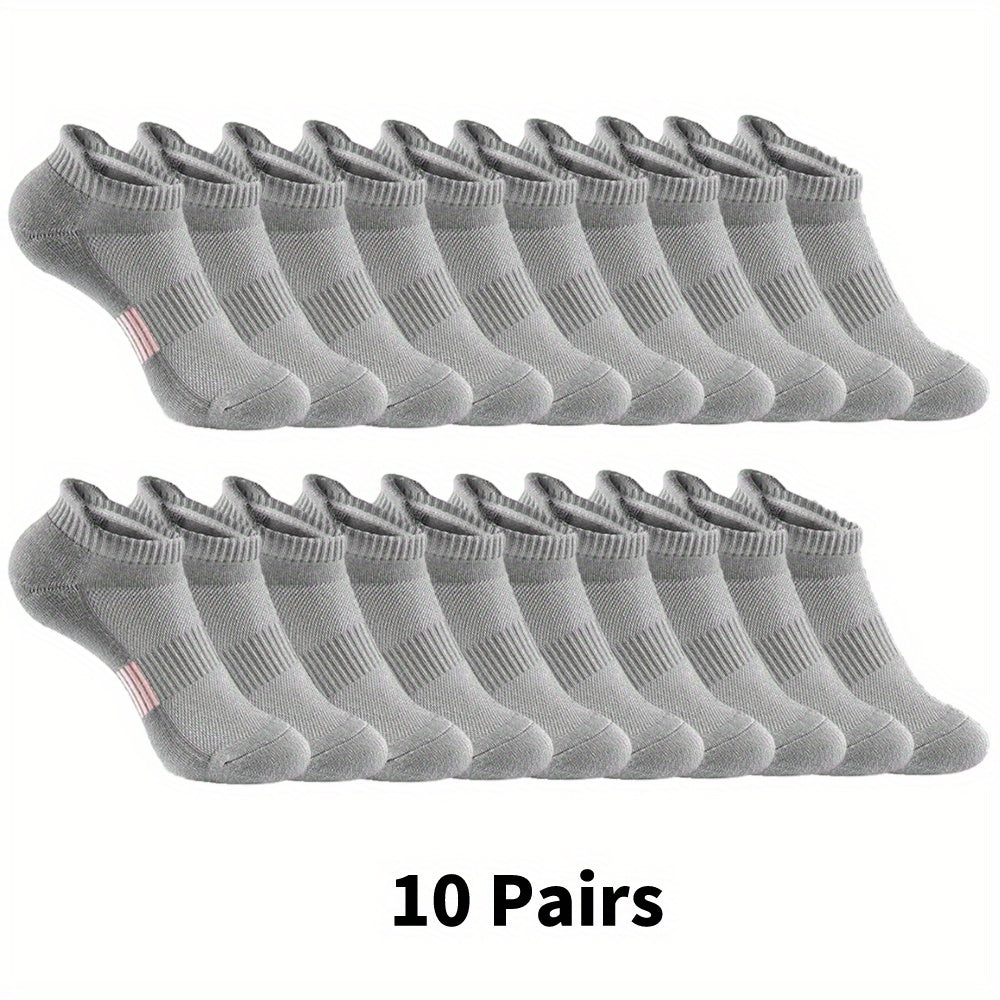 3/6/10 Pairs Womens High-Performance Running Socks - Comfortable & Cushioned for Athletics, Breathable Low Cut Design - Ideal for Outdoor Sports