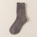5pairs Socks Men's Winter Terry Socks Fleece Thickened Solid Color Mid Tube Socks Parallel Line Towel Socks Warm Floor Socks