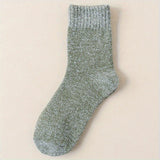 5pairs Socks Men's Winter Terry Socks Fleece Thickened Solid Color Mid Tube Socks Parallel Line Towel Socks Warm Floor Socks