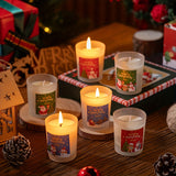 Coffret cadeau de bougies parfumées de Noël - 65 ml x 6 pièces, parfums rose, vanille, lavande et jasmin - Parfait pour la décoration des fêtes, les réunions de famille, les accessoires photo et les cadeaux de grand-mère