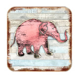 Elephant Wooden Cork Coasters Gift Set of 4 by Nature Wonders - Nature Wildlife Decor  - 8198229-9C-S4