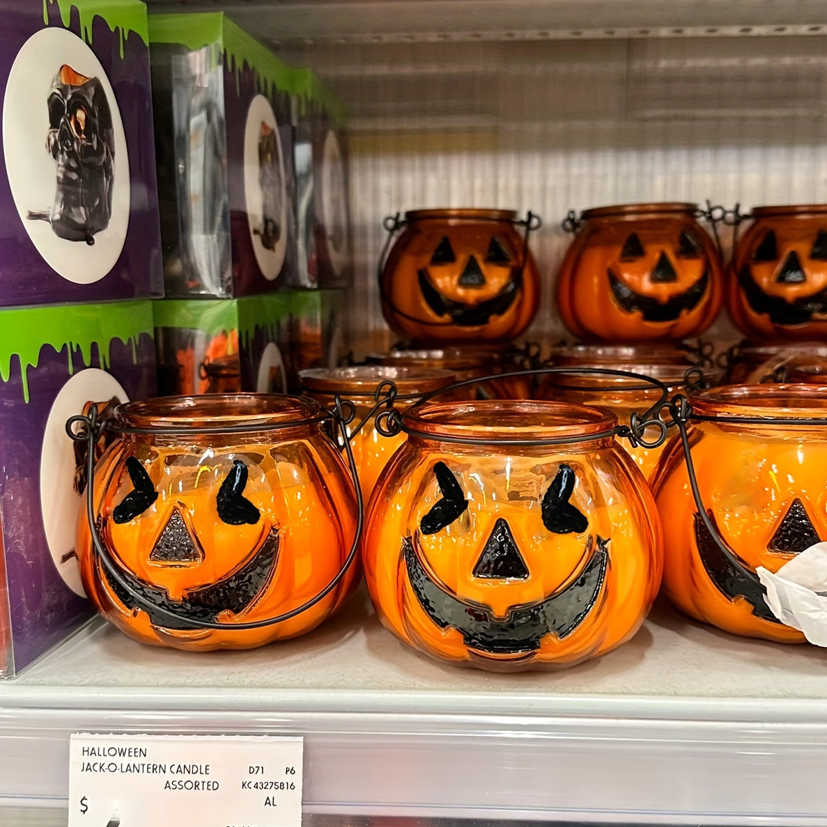 Bougie parfumée en forme de citrouille d'Halloween avec poignées - 180 g, parfum rose, idéale pour la décoration de fête et l'ambiance de la maison