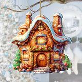 Fairy Tale Houses Wooden Ornaments Set of 3 by G. Debrekht - Christmas Decor - 8100191S3