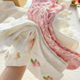 5 pares de calcetines con textura floral, bonitos y suaves, con ribete de volantes, medias y calcetería para mujer.