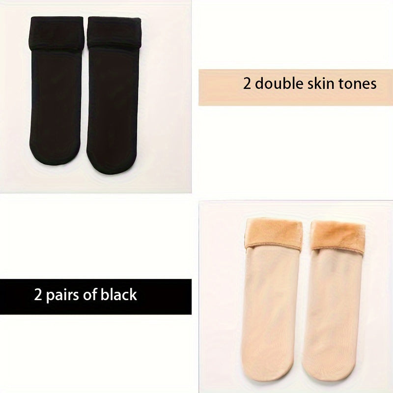 2 paires de chaussettes de neige chaudes et épaisses - Parfaites par temps froid - Confort et élégance