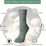 Lot de 5 paires de chaussettes chaudes en laine mérinos pour homme et femme, idéales pour les activités hivernales de plein air, la randonnée, le trekking, le camping et la pêche.