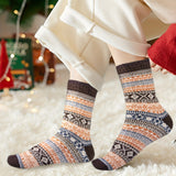 5 Pairs Women's Outdoor Socks, Warm Thick Mid-Calf Socks, Knitted, Ideal For Fall & Winter
