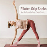 3 pares de calcetines antideslizantes para yoga y pilates con agarre para mujer, transpirables y cómodos, ideales para barra y ballet. Ideales para yoga, pilates, barra y ballet. Regalo perfecto para entusiastas del fitness.