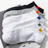 5 pares de calcetines tobilleros lisos para hombre, cómodos, transpirables, suaves y absorbentes del sudor, ideales para exteriores.