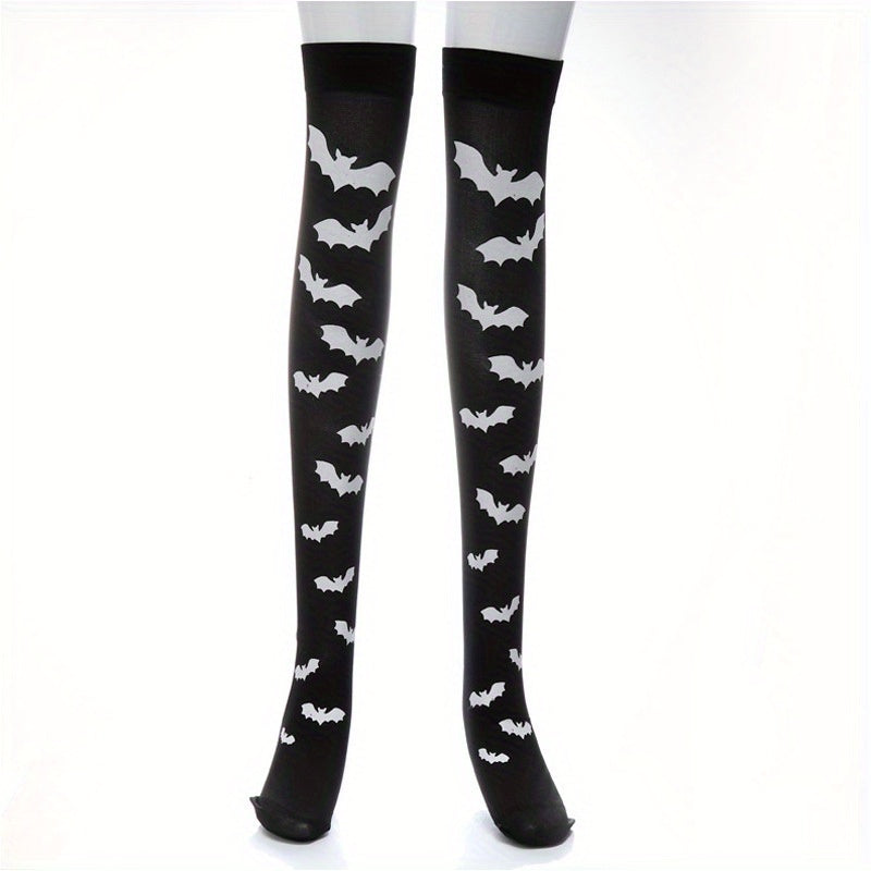 Medias altas con estampado cruzado, calcetines ajustados por encima de la rodilla estilo JK, medias y calcetería para mujer