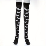 Medias altas con estampado cruzado, calcetines ajustados por encima de la rodilla estilo JK, medias y calcetería para mujer