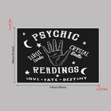 1 pièce, tapisserie lune et étoile, lectures psychiques, mandala noir, décoration murale d'Halloween, couverture murale bohème, décoration de chambre à coucher, salon, maison (lecture psychique)