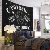 1 pièce, tapisserie lune et étoile, lectures psychiques, mandala noir, décoration murale d'Halloween, couverture murale bohème, décoration de chambre à coucher, salon, maison (lecture psychique)