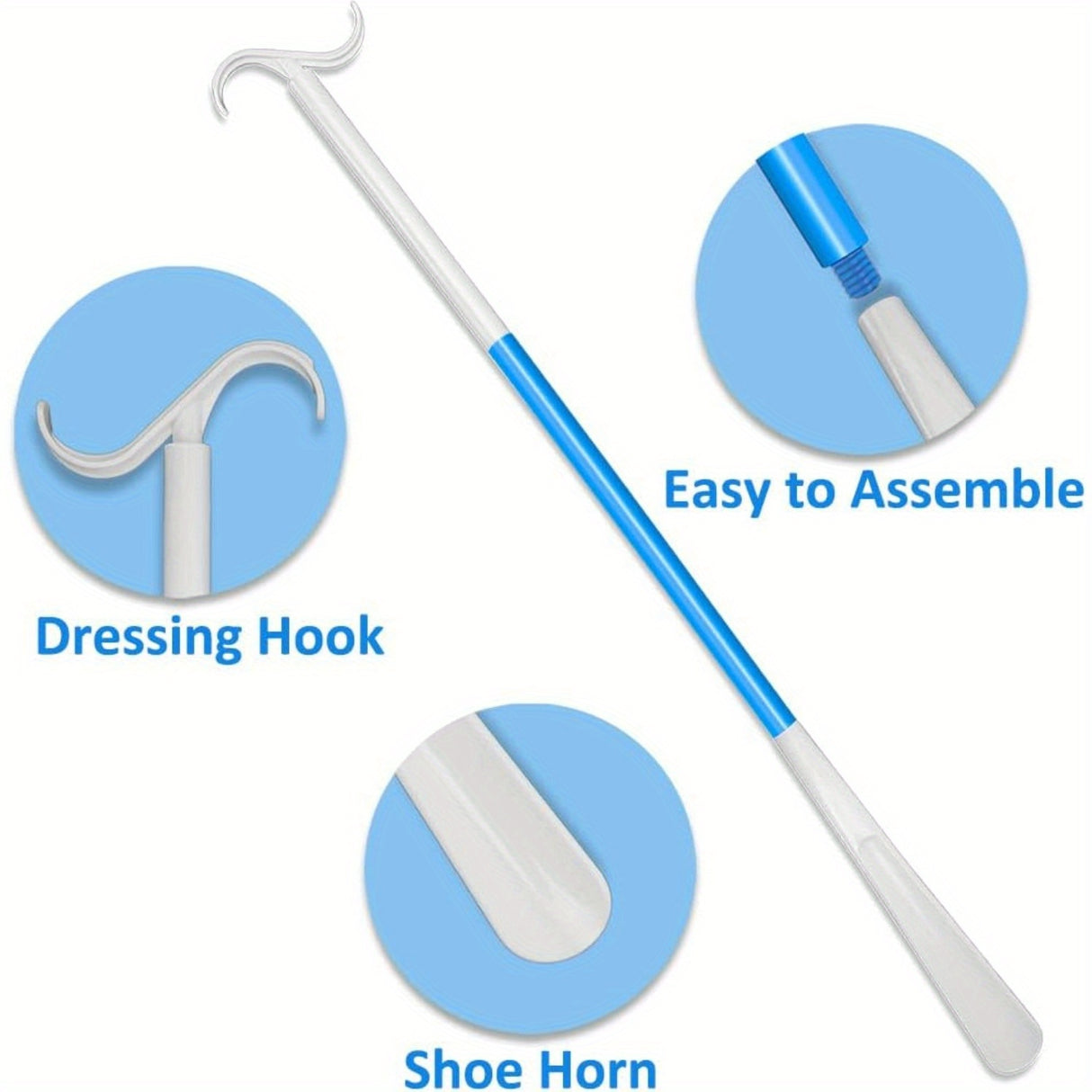 1pc 35.5 Inch Long Handled Shoe Horn, Dressing Stick, Sock Remover Aid Helper - Versatile, Adjustable Dressing Aid For Shoes, Socks, Shirts, Pants - Long Shoe Horn, Shoe Horn Long Handle For Seniors