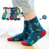 Chaussettes garçon motif dinosaure, respirantes, confortables, style décontracté, unisexes