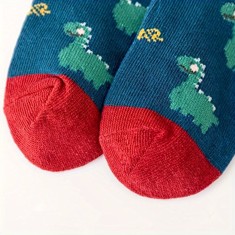 Chaussettes garçon motif dinosaure, respirantes, confortables, style décontracté, unisexes