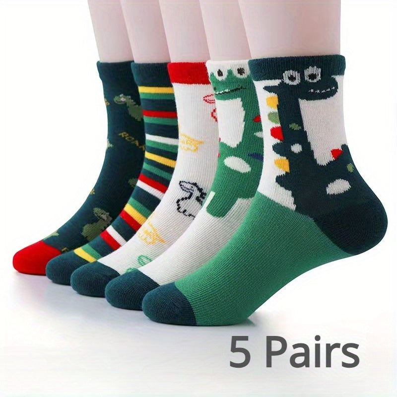 Chaussettes garçon motif dinosaure, respirantes, confortables, style décontracté, unisexes
