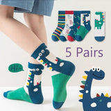 Chaussettes garçon motif dinosaure, respirantes, confortables, style décontracté, unisexes