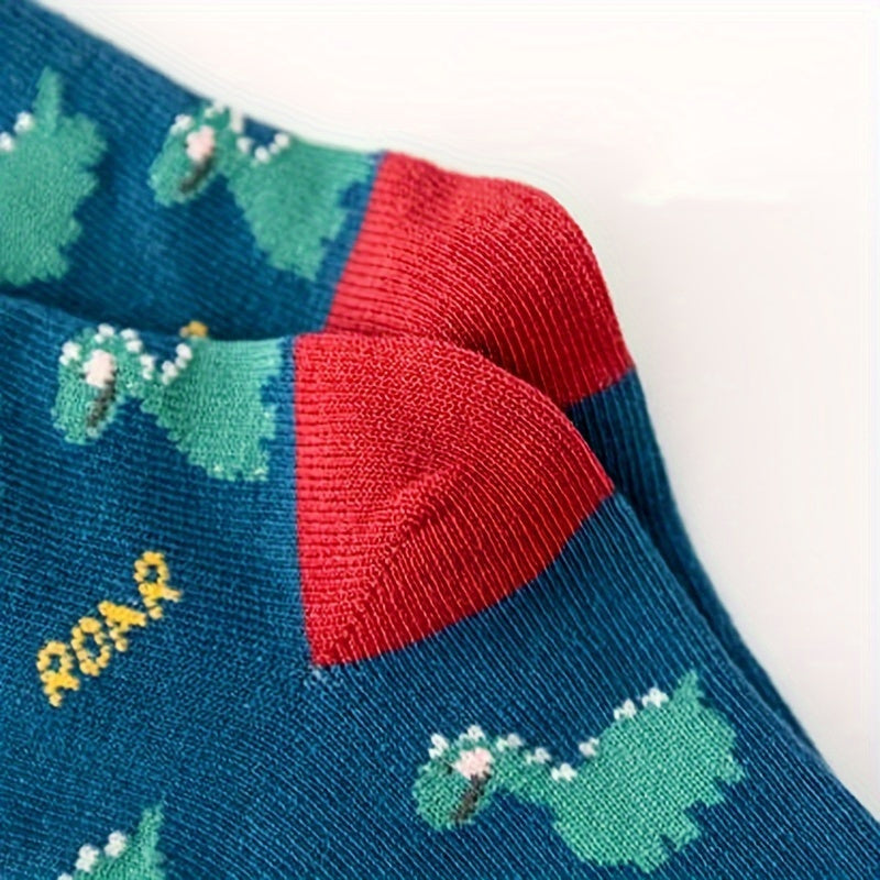 Chaussettes garçon motif dinosaure, respirantes, confortables, style décontracté, unisexes