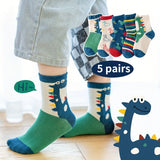 Chaussettes garçon motif dinosaure, respirantes, confortables, style décontracté, unisexes