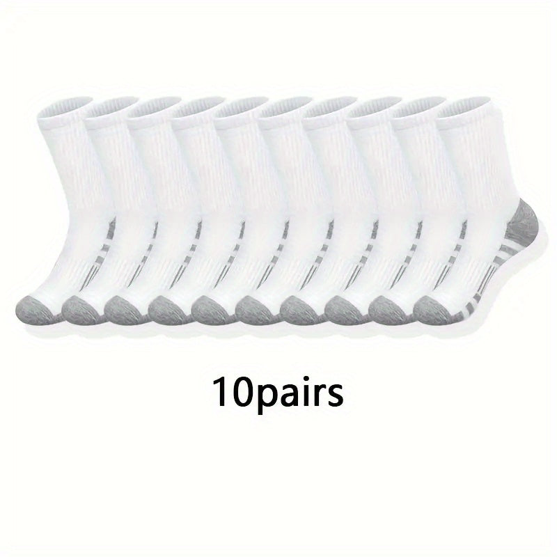 10/30 Pairs of Men's Trendy Color Block Crew Socks - Breathable, Comfy, Casual, Unisex, Outdoor Wear, Colorful, Fashionable, Soft, and Durable