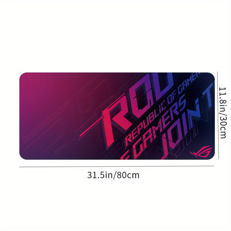 Grand tapis de souris gaming ASUS Republic of Gamers (ROG) avec bords cousus avec précision et base en caoutchouc antidérapante, tapis de bureau épais, tapis de clavier, idéal pour le jour de l'indépendance, Halloween, Thanksgiving, cadeaux de Noël