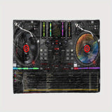 Dj Turntable Design Soft Polyester Blanket For Office Chairs - Perfect Gift For Music Lovers, All-Season Comfort