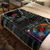 Dj Turntable Design Soft Polyester Blanket For Office Chairs - Perfect Gift For Music Lovers, All-Season Comfort