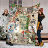 [Hot Selling] Cozy Snowman Christmas Blanket - Soft, Durable Polyester with 3D Printed Design - Perfect for Bed, Sofa, Camping & Travel - Available in Multiple Sizes