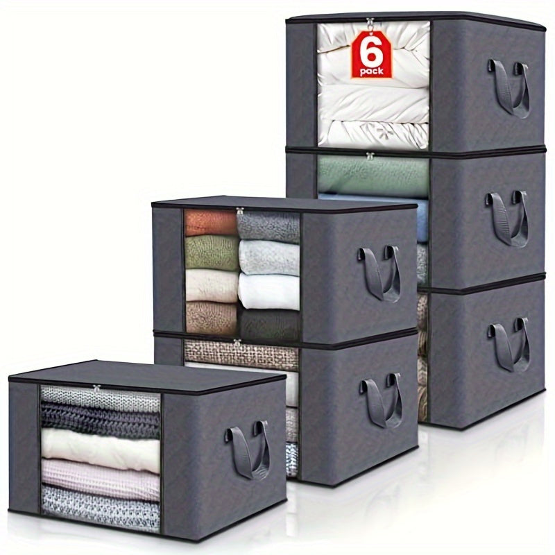 3/6PCS Durable & Stylish Foldable Storage Boxes - Large Capacity Blanket Organizers for Effortless Home Organization, Perfect in Bedrooms, Closets, Dorms, Spas & Wardrobes