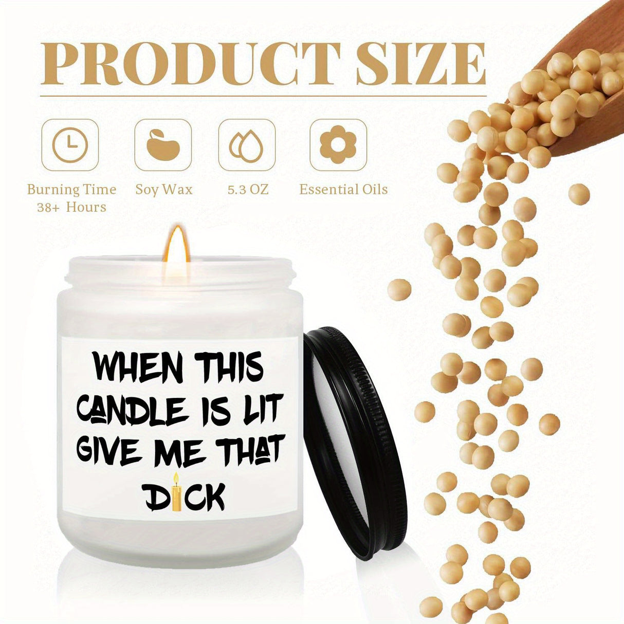 Unique Funny Scented Candle, Gift Idea for Men, Him, Husband, Boyfriend, Bf from Women, Her, Wife, Girlfriend, Gf Adults on Valentine's Day, Birthday, Anniversary, Christmas, New Year, Cool Love Fun Novelty Naughty Romantic S