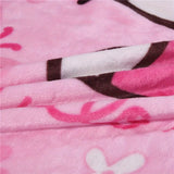 For Hello Kitty Anime-Themed Flannel Blanket, Glam Style, Digital Print, All-Season Comfort, Tear-Resistant, Knitted Craftsmanship, Polyester, with Applique Embellishment, for Cozy Plush Flannel Cover