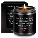 Soy & Beeswax Scented Candle - "Walk In The Rain" Inspirational Quote - Thoughtful Gift For Friend, Colleague, Sibling, Partner – Recovery, Support, Encouragement – Lavender Aroma