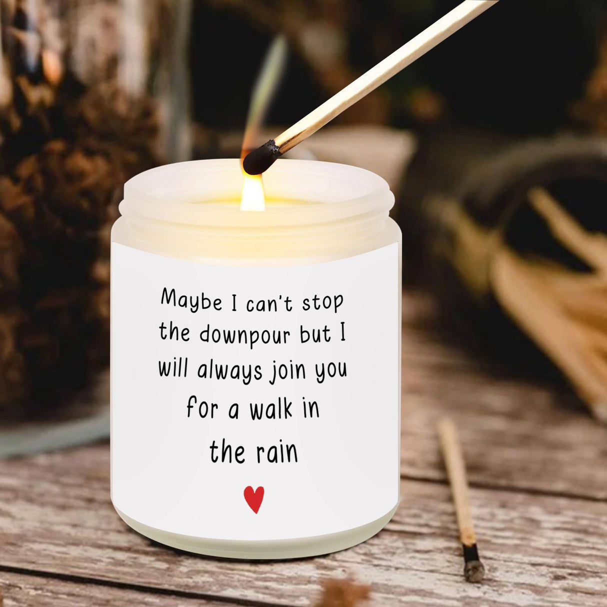 Soy & Beeswax Scented Candle - "Walk In The Rain" Inspirational Quote - Thoughtful Gift For Friend, Colleague, Sibling, Partner – Recovery, Support, Encouragement – Lavender Aroma