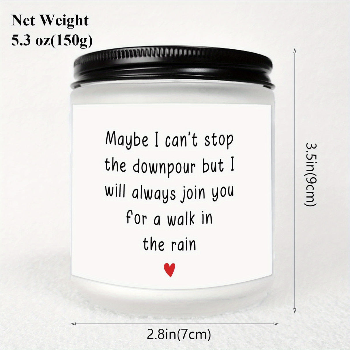 Soy & Beeswax Scented Candle - "Walk In The Rain" Inspirational Quote - Thoughtful Gift For Friend, Colleague, Sibling, Partner – Recovery, Support, Encouragement – Lavender Aroma