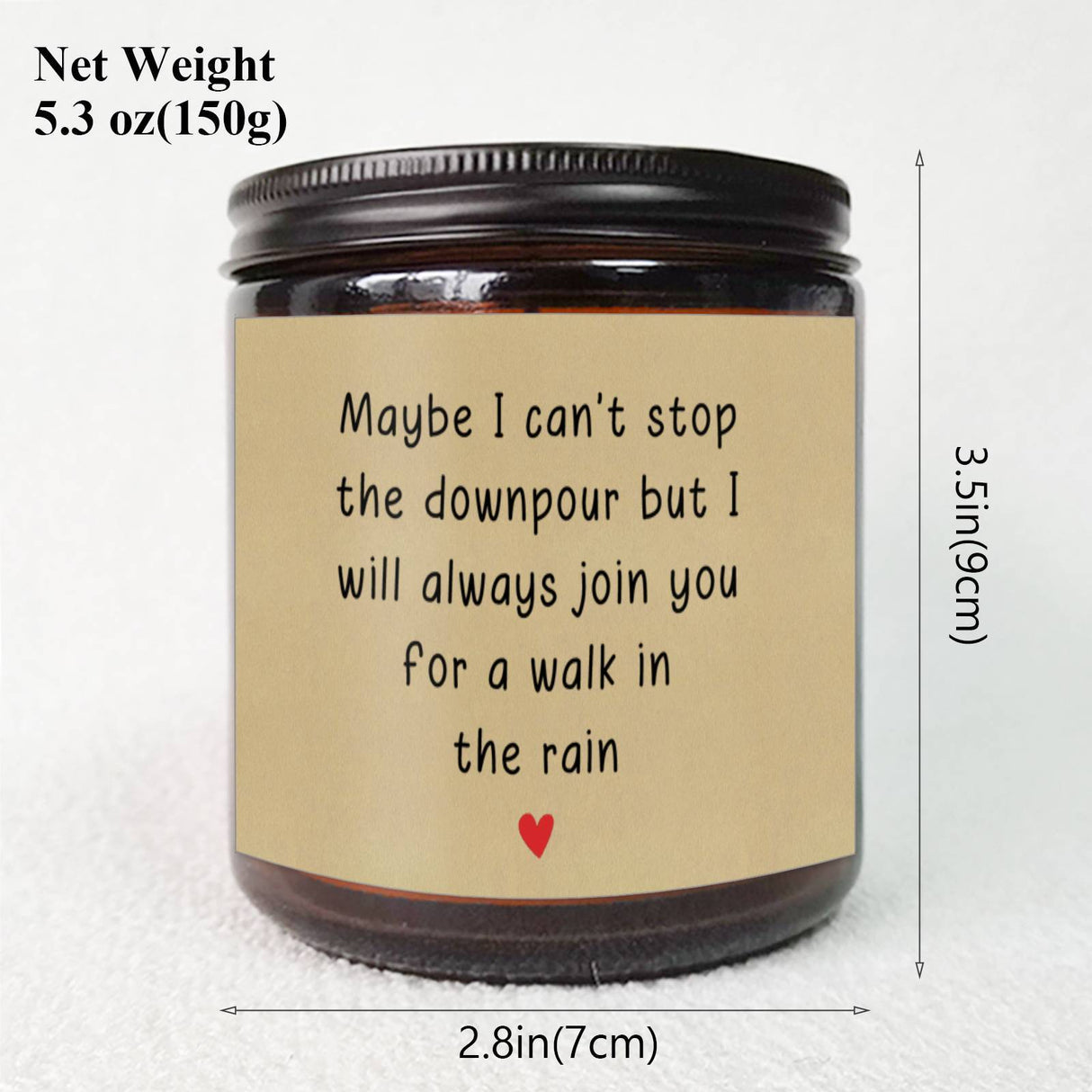 Soy & Beeswax Scented Candle - "Walk In The Rain" Inspirational Quote - Thoughtful Gift For Friend, Colleague, Sibling, Partner – Recovery, Support, Encouragement – Lavender Aroma