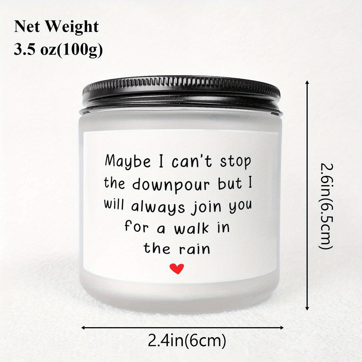 Soy & Beeswax Scented Candle - "Walk In The Rain" Inspirational Quote - Thoughtful Gift For Friend, Colleague, Sibling, Partner – Recovery, Support, Encouragement – Lavender Aroma