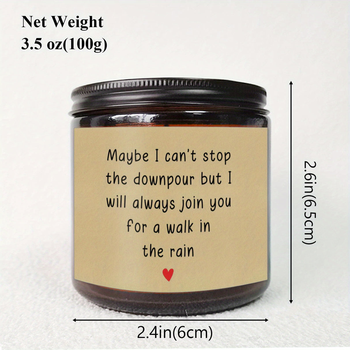 Soy & Beeswax Scented Candle - "Walk In The Rain" Inspirational Quote - Thoughtful Gift For Friend, Colleague, Sibling, Partner – Recovery, Support, Encouragement – Lavender Aroma