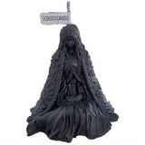 Gothic Dark Witch Scented Candle: Mysterious Female Mage Seated Statue Candle - Elden Ring Witch Design, No Electricity Required, Wax and Gelatin Material