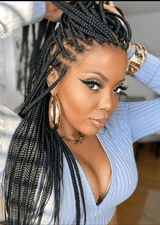 36" Knotless Box Braids Lace Front Wig | Full Lace Front Braided Wig | Synthetic Braids for Black Women